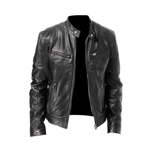 Wholesale Custom Logo Print High Quality Men Leather <b>Jacket</b> <b>Waterproof</b> Outdoor Use Men Leather <b>Winter</b> <b>Jacket</b> - Product Image 3