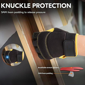 Factory Brand Ready to Ship Synthetic Leather Amara Construction Mechanic Safety <b>Touch</b> Screen Tactical Training Work <b>Gloves</b> - Product Image 4