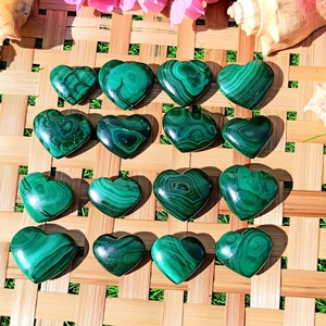 Cristal de Malaquita Natural Chakralume en Forma de Corazón, Pulido, Verde, con Bandas, Piedra Curativa para Reiki, Meditación, Decoración Energética, Venta al Por Mayor - Product Image 2