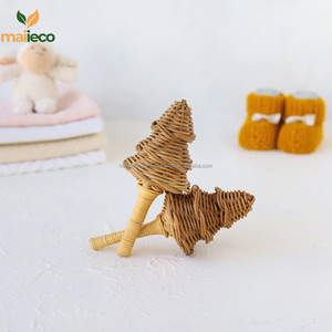 Jouet musical en forme de pin hochets en osier coffret cadeau hochet en rotin Souvenirs jouets de dentition pour nouveau-né bébé - Product Image 4