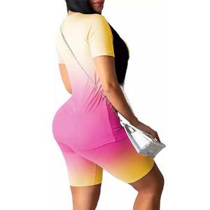 Breathable Solid colour <b>Tie</b>-<b>Dye</b> Shorts Women Clothing <b>Tie</b> <b>Dye</b> Two Pieces Crop Top and Short <b>Set</b> Custom Cropped short <b>Set</b> - Product Image 5