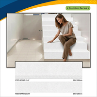 Carreaux de céramique Vistaar Designer Full Body Step Riser 300x1200mm, aspect marbre rouge glacé, pour escaliers extérieurs, carreaux de dalle pour marches.