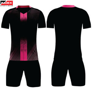 ชุดเสื้อฟุตบอลสีเหลืองสำหรับผู้ชาย INDEX SPORTS WEAR พร้อมกางเกงขาสั้นสีน้ำเงิน เบอร์ 10 คอวี แขนสั้น พิมพ์ลายแบบ Sublimated ทรงปกติ - Product Image 4