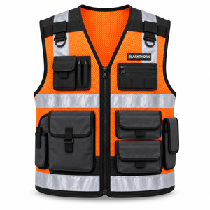 Chaleco de Seguridad Táctico Transpirable de Alta Visibilidad Blackthorn para Hombre, Ropa de Trabajo Exterior de Malla Reflectante con Bolsillos - Product Image 3