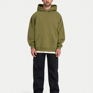 2026 High Demand Men's Regular Fit Custom Hooded Knitted Fleece Winter Sweatshirt Regular Sleeve Solid Color Casual Eco-Friendly - Product Image 4