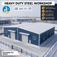 Structure d'entrepôt en acier à double travée, isolée thermiquement, haute capacité de charge de neige, pour régions froides, Russie