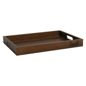 REHMAN CRAFT Custom Branded <b>Dark</b> <b>Wood</b> Handmade Serving Tray-Premium Rectangular Ottoman Coffee Table Platter Cutout Handles - Product Image 1