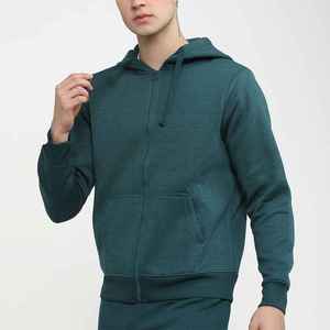Sudadera con Capucha para Hombre, Tejida, Corte Regular, Color Sólido, Informal, para Otoño, Manga Larga, con Bolsillos, Transpirable - Product Image 1
