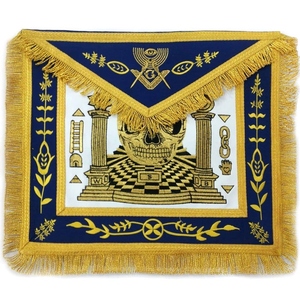 Tablier de Maître Maçon Maçonnique Exclusif avec Broderie Dorée à la Main, Régalia Franc-Maçonnerie Loge Bleue, Fabricant et Fournisseur en Gros Personnalisé - Product Image 1