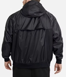 Chaqueta Bomber con Capucha para Hombre, Color Sólido, Cierre de Cremallera, Cortavientos, Casual, Otoño, Corte Regular, Exterior de Poliéster - Product Image 2