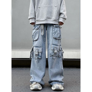 Nouveau jean en denim 100 % coton pour homme, coupe droite, taille mi-haute, respirant, imperméable, de haute qualité, idéal pour l'été, avec option OEM - Product Image 3