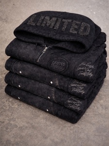 Best Quality 100% Cotton Fleece Winter Men's Acid Washed Quarter Zip Hoodies Breathable Quick Dry Boxy Fit Winter Season 2027 - Product Image 5
