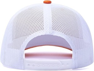 Gorra Trucker de Malla Blanca y Naranja, 6 Paneles, Ajustable, Unisex, Casual, para Primavera/Verano, Talla Adulto - Product Image 2