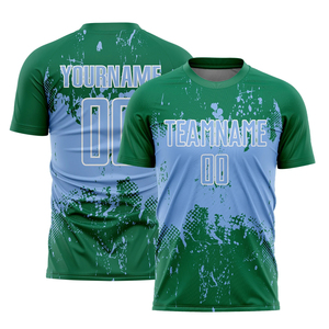 Conjunto de Uniforme de Fútbol Sublimado Personalizado para Hombre, Verde, Blanco y Rojo a Rayas, Manga Corta, Absorbente de Humedad, Uniforme de Fútbol para Equipo - Product Image 4