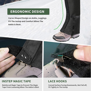 Wholesale Waterproof 1000D Nylon Leg Gaiters | Durable Snow Boot Covers | Outdoor Hiking Hunting <b>Skiing</b> Gear - Product Image 4