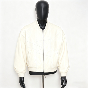 ARTIZ INTERNATIONAL Men's Pure <b>Leather</b> Eco-Friendly Windproof V-Neck Streetwear Rider <b>Jacket</b> - Product Image 2