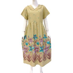 Robes décontractées mi-longues pour femmes, col en V à volants et fermeture éclair sur le devant, par Chrysanta - Product Image 2