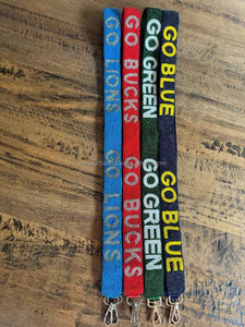 Luxury Handmade Beaded Bag <b>Strap</b> Penn State Seed Bead Purse <b>Strap</b> Custom Embroidered <b>Shoulder</b> Crossbody <b>Strap</b> Handbag Accessory - Product Image 3