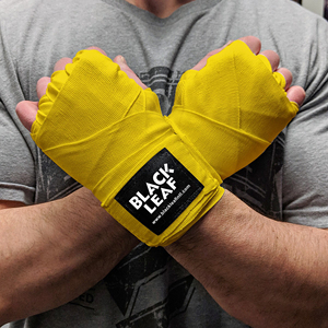 Bandes de poignet en coton jaune avec logo personnalisé pour la boxe et les arts martiaux, adultes et jeunes - Product Image 4