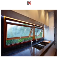 Nuevo diseño de alta calidad de aluminio doble vidrio superior colgado Ventana de toldo precio de fábrica fuera de ventanas con rejilla