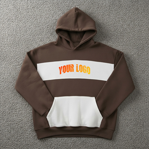 Sweat à capuche surdimensionné en molleton 100 % coton 580 g/m² pour homme, avec logo brodé personnalisé, écologique et teint uni, idéal pour l'hiver - Product Image 1