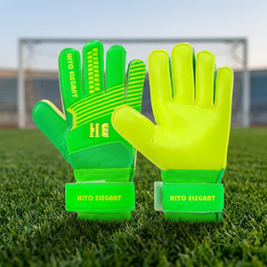 Gants de gardien de but de football verts avancés avec paume en latex robuste, antidérapants, ajustement confortable, protection des doigts et du pouce - Product Image 3