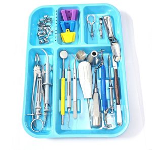 Bandeja dental de plástico autoclavable, tipo mono, para instrumentos, con soporte manual para instrumentos separados, con orificios perforados, Clase I CE - Product Image 1
