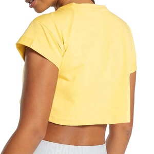 T-shirt court pour femme de haute qualité à prix de gros, dernier design, léger, 100 % coton et polyester - Product Image 2