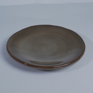 Taupe Brown Rim Japandi Eco Friendly Durable Ceramic Dinner <b>Plate</b> 26cm for Restaurant Hotel Cafe Serving Main Course <b>Steak</b> Dish - Product Image 1