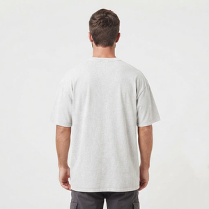 T-shirts pour hommes personnalisés en soie/coton, coupe classique, effet délavé, sportifs, à séchage rapide, respirants et ultra-fins - Product Image 6
