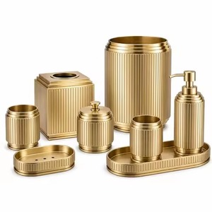 Premium Hospitality Metal <b>Bathroom</b> <b>Set</b> Durable Bath Ware <b>Accessories</b> for Hotel Resort Spa Guest <b>Bathroom</b> Vanity - Product Image 2