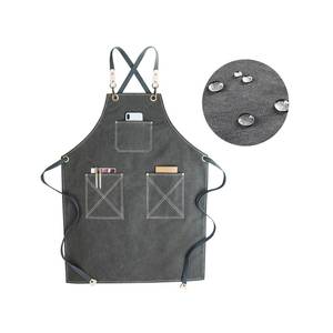 Tablier de luxe léger en toile pour barman professionnel et personnel de bar, avec poches pour outils, résistant à l'eau, en cuir détachable - Product Image 2