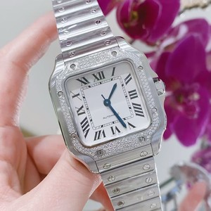 Reloj Automático Cuadrado de Acero Inoxidable para Mujer, 36 mm, Bisel con Diamantes, Cristal de Zafiro, Puntero Analógico, Movimiento Mecánico, Lujo - Product Image 4