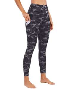 Pantalons de sport à compression avec poches intérieures, effet ventre plat, leggings brillants sans couture pour femmes, leggings de yoga et de sport - Product Image 1