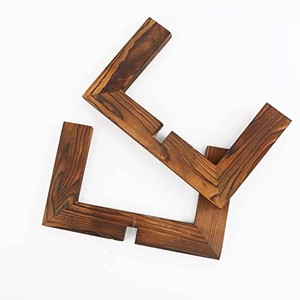 Support de plante minimaliste en bois de teck avec piétement doré, diamètre 35 cm x hauteur 85 cm |   Fabriqué à la main à Moradabad - Product Image 6