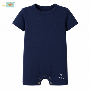 บอดี้สูทสีน้ำเงินกรมท่าแบบมีซิป |   เสื้อผ้าเด็กพิเศษสำหรับผู้ที่มีความบกพร่องทางประสาทสัมผัส เสื้อผ้าแบบสวมใส่สบาย แขนสั้น ผ้าฝ้ายยืดหยุ่น ชุดปรับรูปทรงได้ ใส่สบาย - Product Image 1