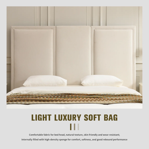 Tête de lit King Size en bois massif OEM de haute qualité, en lin, style moderne vietnamien, bois massif + bois manufacturé MD04 - Product Image 5