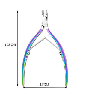 Cortauñas Profesional de Acero Inoxidable Curvo con Punta Afilada D 505, Color Arcoíris, Venta Directa de Fábrica, Herramientas de Manicura para Salón - Product Image 4