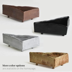 Ceramic Tabletop <b>Vase</b> Matte Glaze Wabi Sabi Design 8-16 Inches Handmade Rectangular Planter For Housewarming Decor - Product Image 2