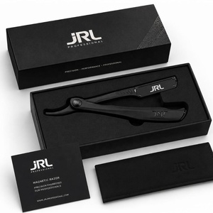 Ciseaux de luxe JRL noirs en acier inoxydable magnétique à bord droit avec pointe de lame affûtée pour usage professionnel par les coiffeurs - Product Image 5