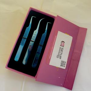 Pince à cils professionnelle pour volume, pince d'isolation, pince volume russe, pointe en fibre, acier inoxydable, personnalisée L - Product Image 2