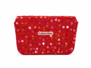 Handmade Fashion Mart <b>Beaded</b> Floral Clutch Bag Rectangle Pattern Cotton Lining Magnetic Closure Chain <b>Strap</b> Evening Party Purse - Product Image 2