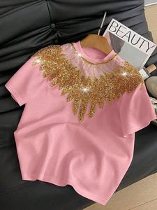 Chemisier de luxe perlé pour femme, brodé main avec logo sur le devant, en tissu tricoté et tissé, le plus vendu pour les tenues de soirée printanières - Product Image 3