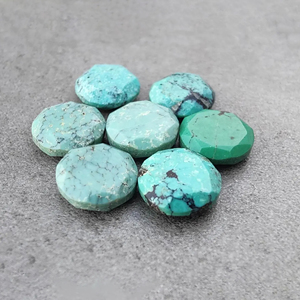 พลอยเทอร์ควอยซ์ทิเบตทรงกลมเจียระไนแบบคาโบชอง เกรด AAA สำหรับทำเครื่องประดับ มีขนาดให้เลือกตามสั่ง - Product Image 1