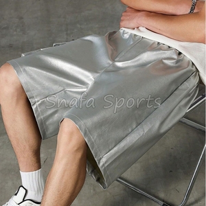 กางเกงขาสั้นหนังผู้ชายแบบแห้งเร็วสั่งทำขายส่ง / กางเกงขาสั้นแฟชั่นผู้ชายหนังแท้ปักโลโก้ตามสั่งรุ่นใหม่ล่าสุด - Product Image 5