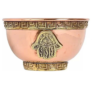 Grand bol d'alimentation en cuivre martelé pour autel, pour les cérémonies d'utilisation de l'encens, pour étaler l'encens et brûler la sauge, bol alternatif - Product Image 5