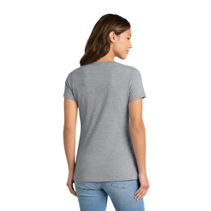 T-shirt pour femme à col en V, tissu en coton doux, manches courtes, vêtements décontractés, logo personnalisé, fabricant et fournisseur en gros - Product Image 3