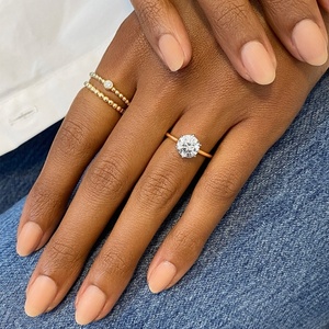 Classic 6 Claw Prong Round <b>Diamond</b> Engagement <b>Ring</b> High Quality 14K Gold TwoTone Solitaire Wedding <b>Ring</b> Direct Factory Wholesale - Product Image 1