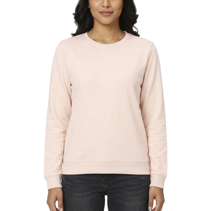Custom <b>Men's</b> Light <b>Pink</b> 100% Cotton Heavyweight Eco-Friendly Breathable Winter <b>Sweatshirt</b> Plain Crewneck Fleece Pullover - Product Image 3