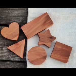 Ensemble de 6 objets d'apprentissage en bois de formes et de figures variées, artisanat indien, nouveauté tendance, best-seller. - Product Image 1